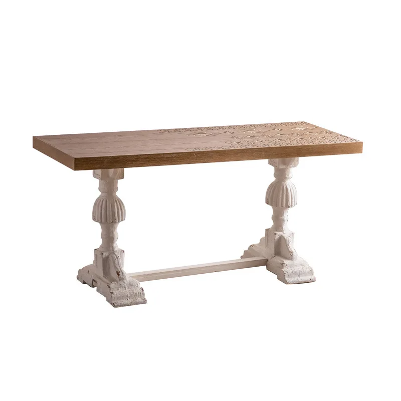 American carved retro entrance table household long dining homestay bedroom old computer table solid wood writing
