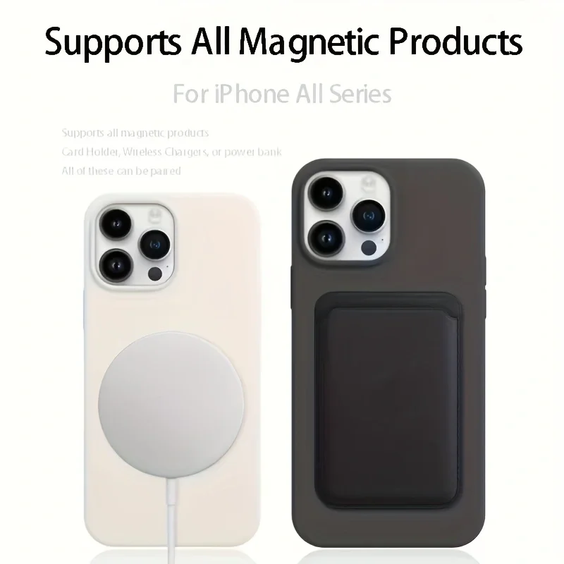Solid Color Liquid Silicone Magnetic Wireless Charging Phone Case For IPhone 18 Pro Max 14 15 16 17 Lens Back Cover Protection