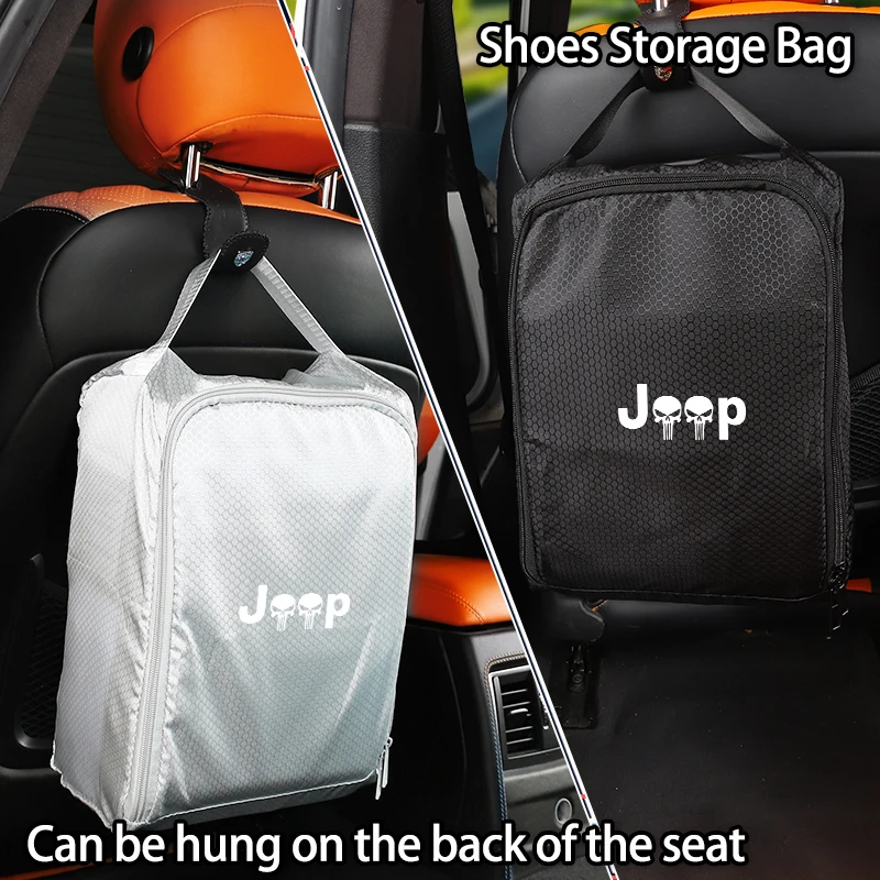 Bolsa para Tênis de Carro, Estojo para Calçados, Bolsa para Tênis de Academia, Caixa para Tênis Esportivos, Interior para Jeep Grand Cherokee, Compass, Patriot, Renegade, Wrangler L