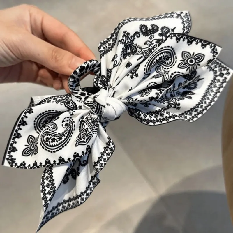 

1 Pcs Women's Hair Clips Double-sided Paisley Bow Grabs Summer Seaside Vacation Fashionable Popular Hair Accessories For Ladies