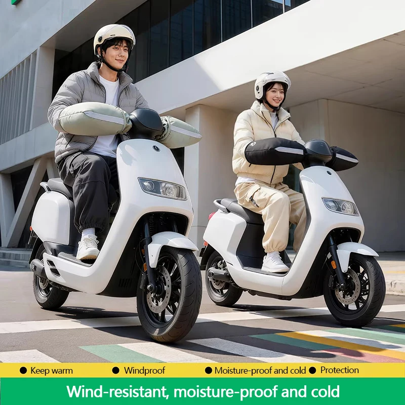 New thickened waterproof, windproof, cold-proof and warm handlebar covers for motorcycles and electric bicycles 3