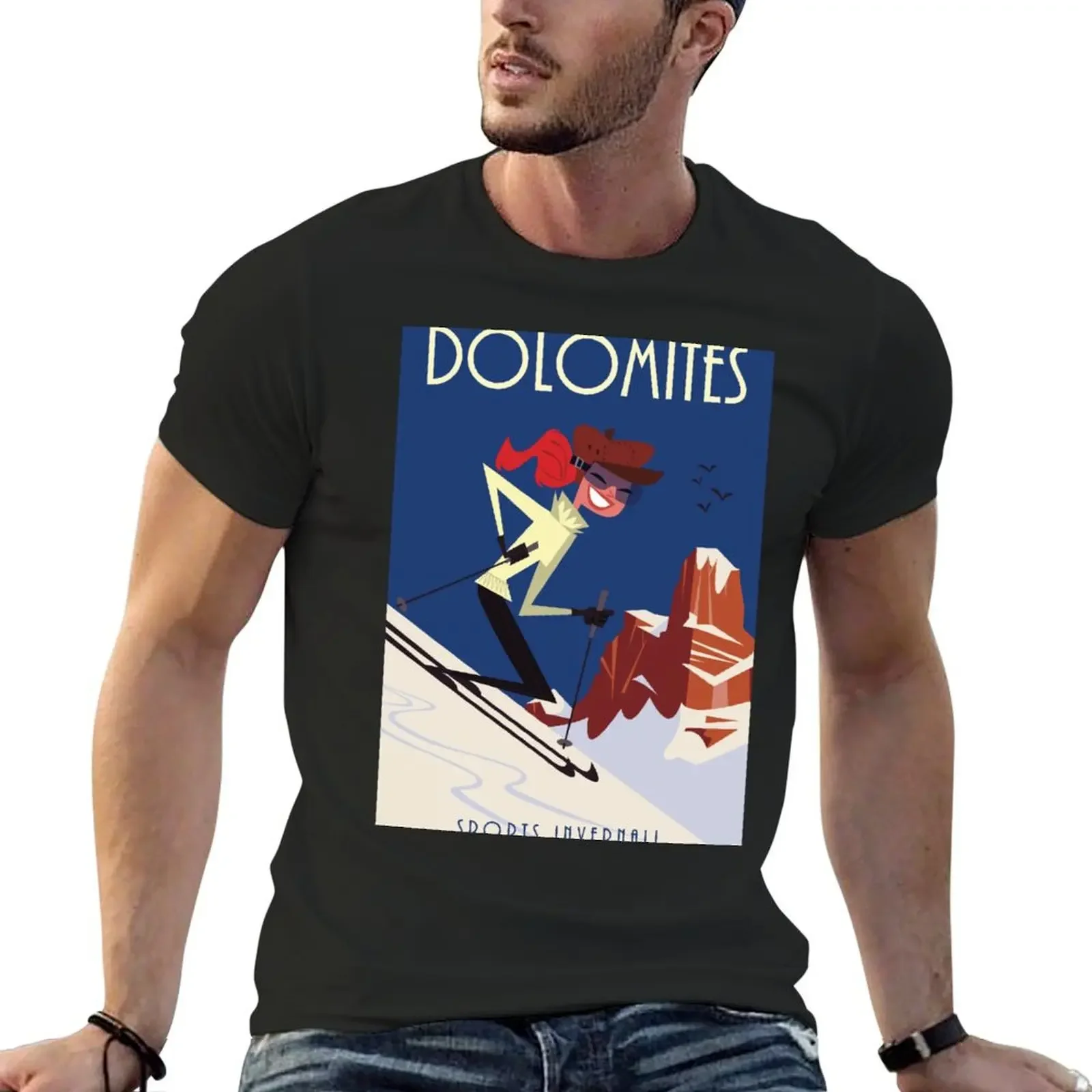 Dolomites poster T-Shirt rapper graphic tees tees man clothes t shirts for men