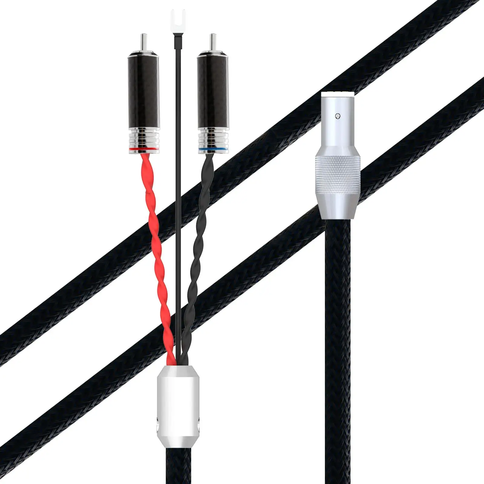 Cabo fono ofc banhado a prata hifi com conector macho rca banhado a ouro de 5 pinos din para ródio para fonógrafos de vinil lp