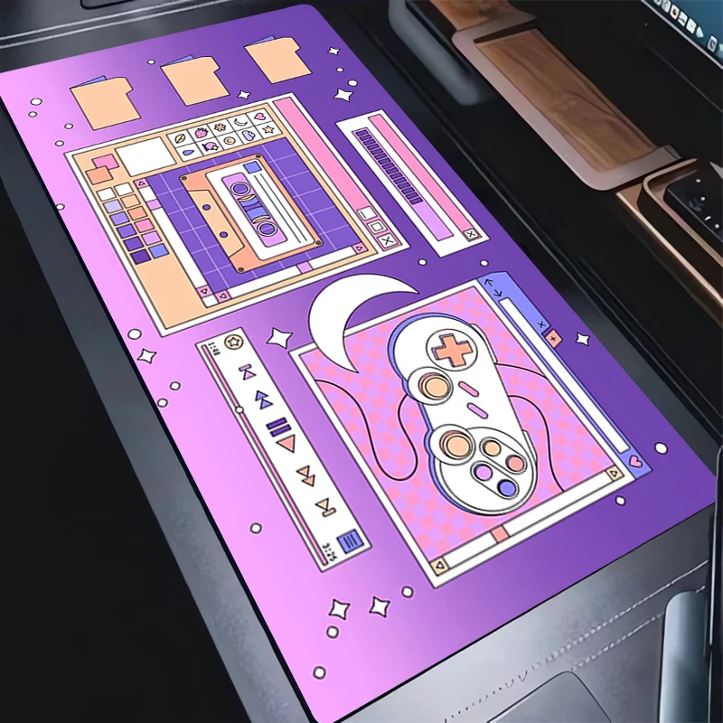 

Mouse Pad Kawaii Pink Purple HD Print Anime Mousepad Laptop Retro Steam Wave Gamer Keyboard Pad PC Gaming Accessories Desk Mat