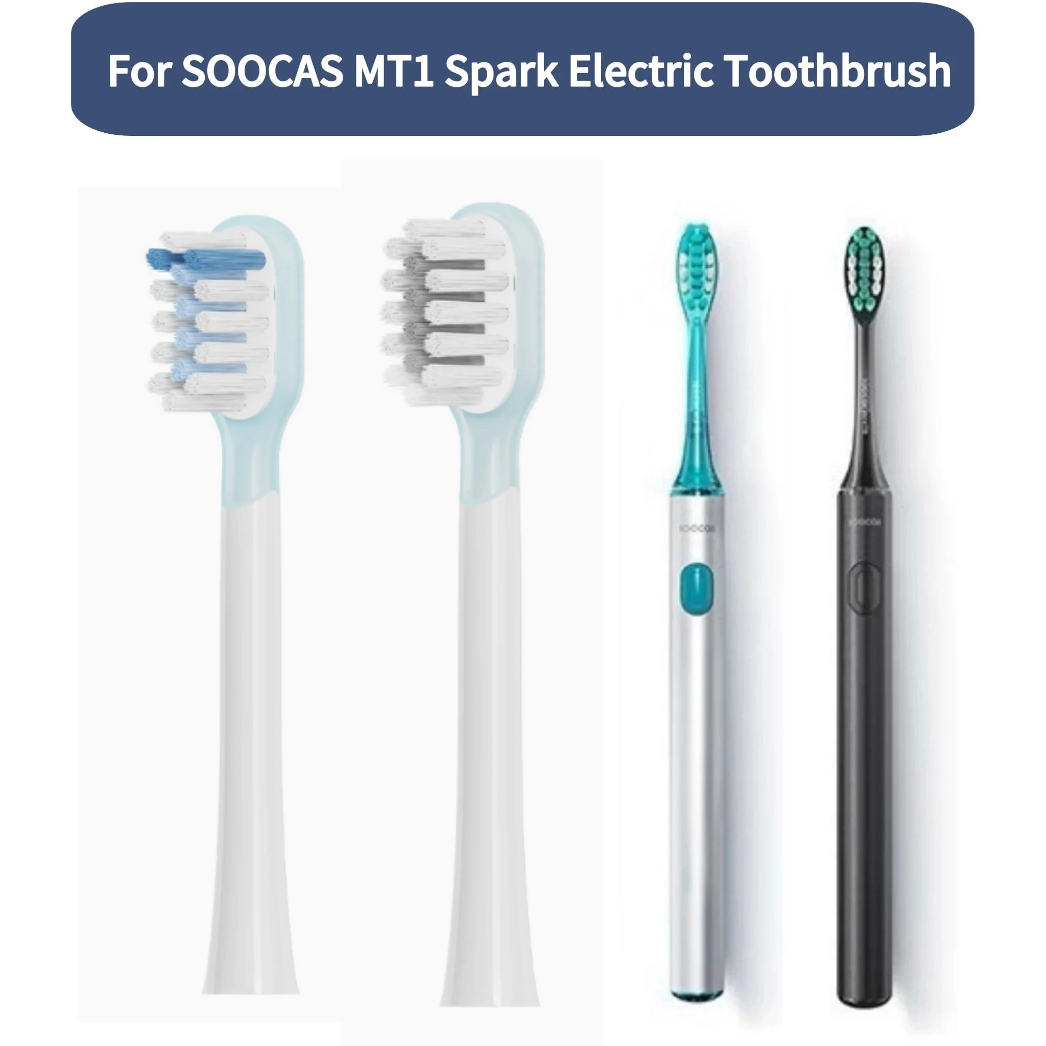 Toothbrush Replacement Heads For SOOCAS MT1 Spark Electric Toothbrush Soft DuPont Bristles Nozzles，soft and clean  MT-1 head