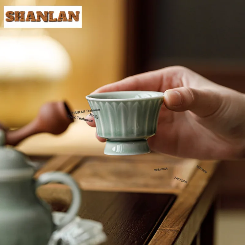 

Чайная чашка из селадоновой керамики Юэ Килань, 50 мл, традиционная чайная чаша, кувшин для воды, чашка для дегустации чая и медитации, мастер-чашки Цзяньчжань, коллекция столовой посуды