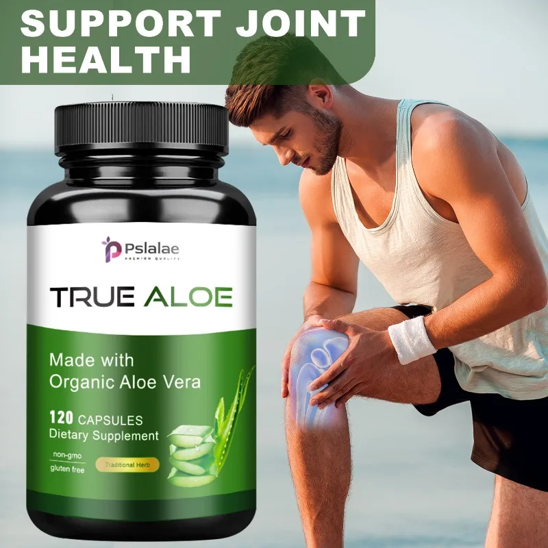 True Aloe Capsules - Supports Heart and Joint Health, Cleansing, Boosts Cellular Energy, Balances Intestinal Flora, Non-GMO