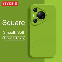 For Pura70 Pro Case YIYONG Square Liquid Silicone Soft Cover For Huawei Pura 70 80 Ultra P60 P70 P80 Pura80 Global Phone Cases