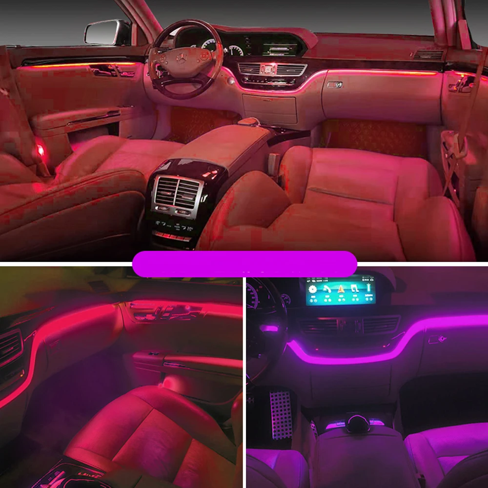 For Mercedes Benz S E GLK w221 w222 W205 X204 W213 W212 ambient lamp lights illuminated car Styling 64 colors LED ambient light