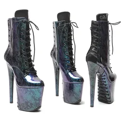Leecabe 20CM/8Inch PU Upper Women's Platform party High Heels Shoes Pole Dancing boot