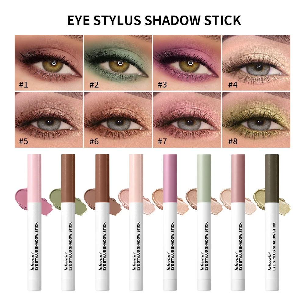 Lápices de Sombra de Ojos de Larga Duración, Resistentes al Agua, Altamente Pigmentados, Brillantes, con Purpurina y Mate, Lápiz de Sombra de Ojos Marrón Neutro, Maquillaje