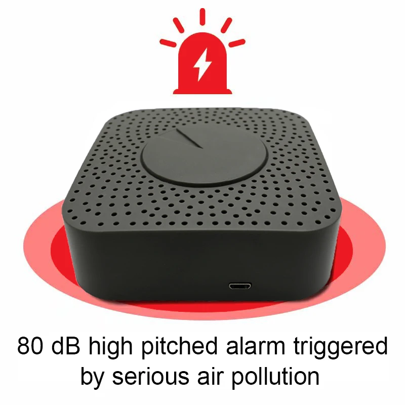 Tuya Zigbee WiFi Smart Air Box Sensor Formaldehyde VOC CO2 Temperature Humidity 6In1 Air Quality Inspection DB Alarm with Alexa