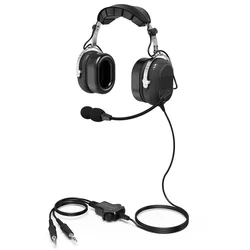 Pilot Headset with Boom Mic, Noise Cancelling & ANR for Helicopters & Professional Use