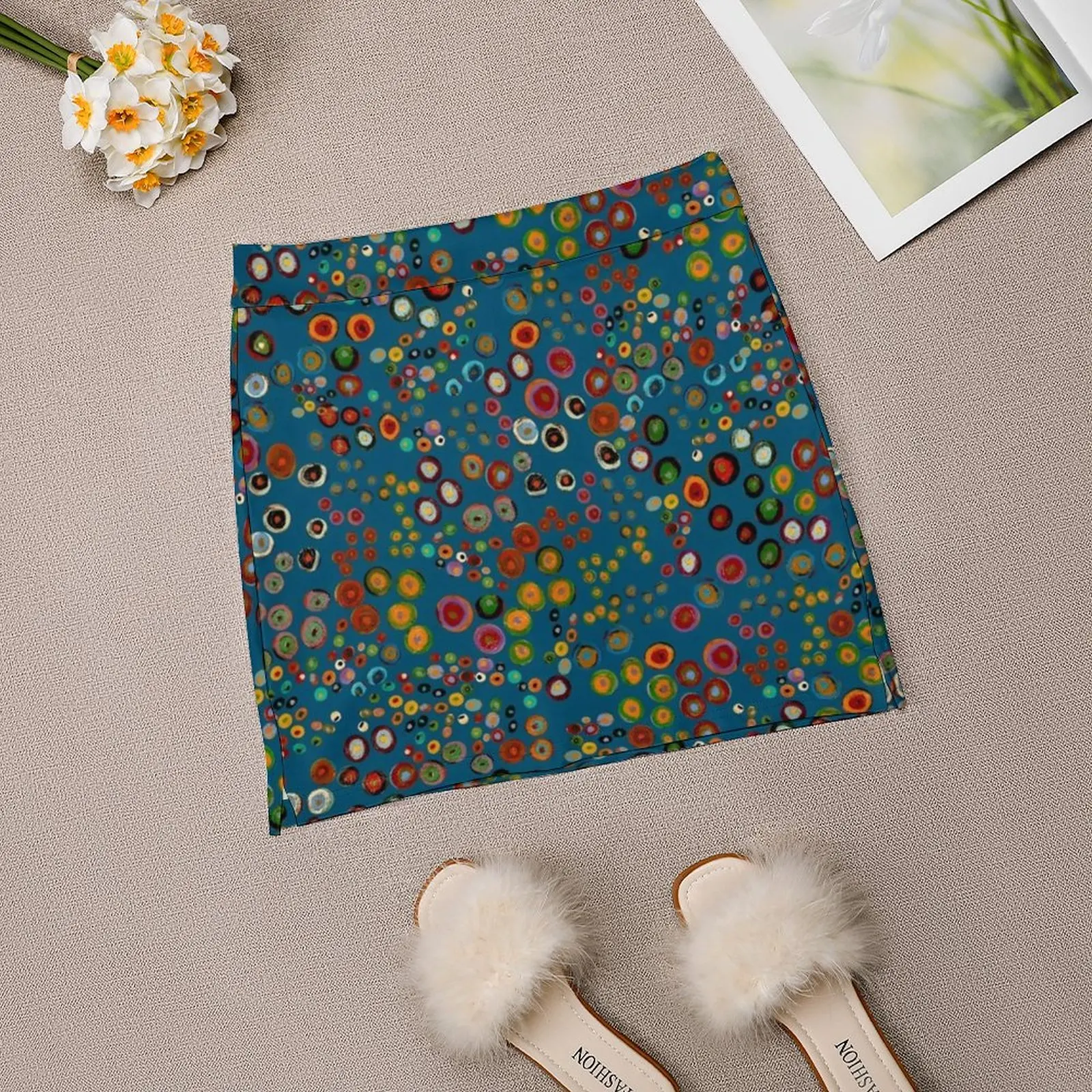 Pesona Spiral Di Tengah Malam Rok Wanita Rok Mini Rok Garis dengan Saku Tersembunyi