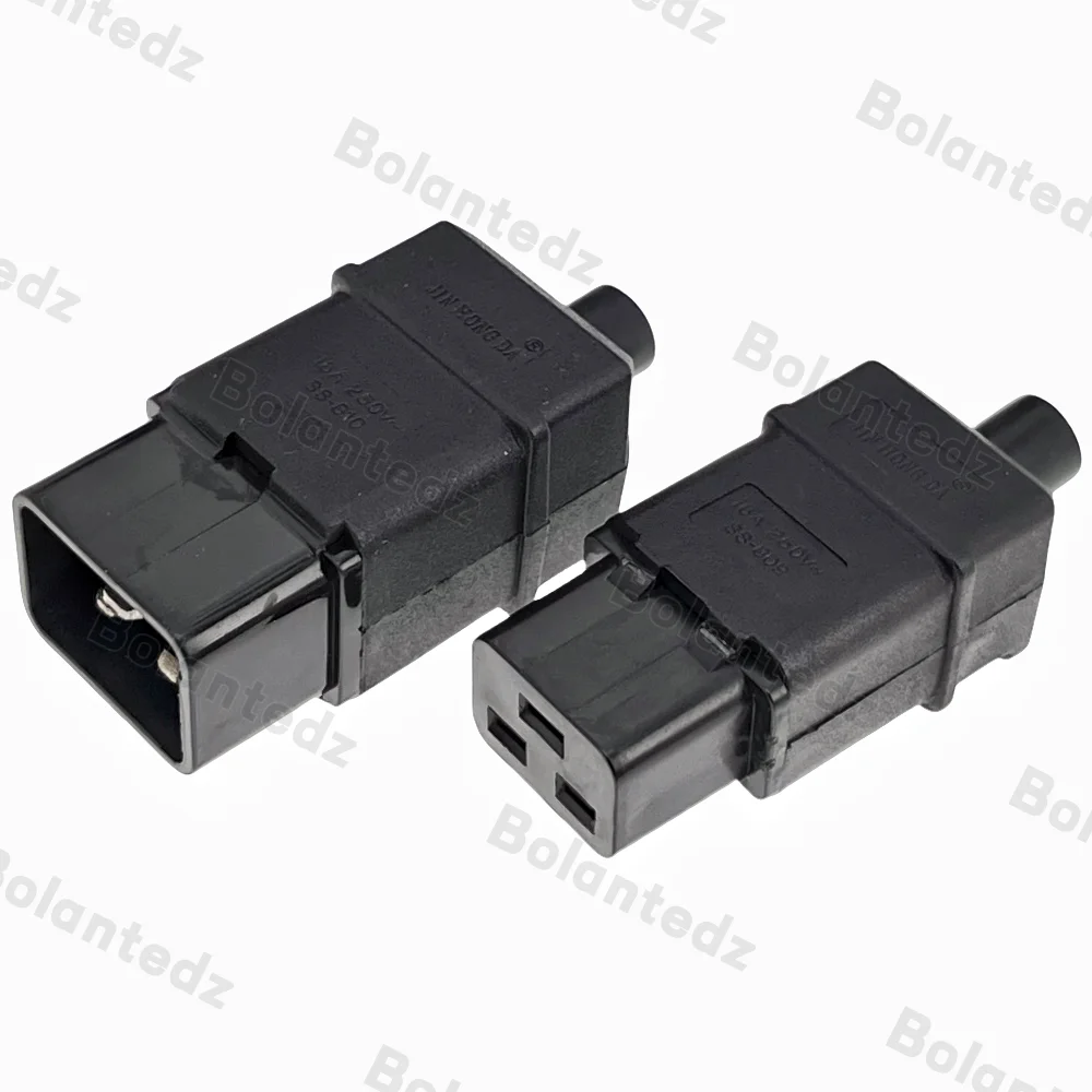 Universal 250V 16A AC Standard IEC320 C20 C19 AC Electrical Power Cable Cord Connector PDU/UPS Removable Male Female Socket Plug