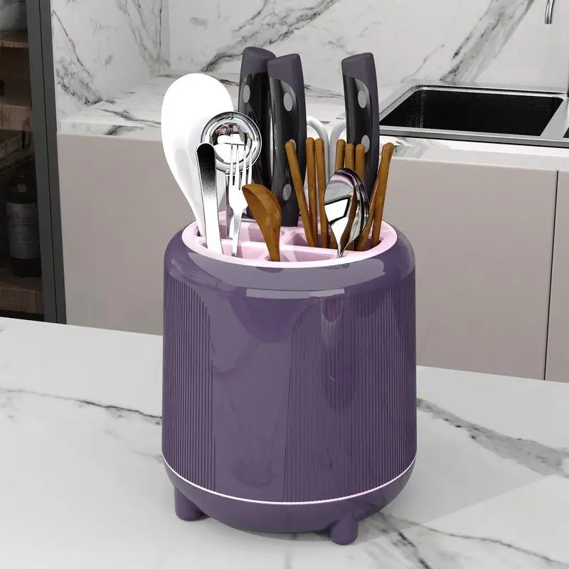 

Rotating Utensil Holder Large Cooking Utensils Holder Gripped Insert Dishwasher Safe Cutter Storage Rack Divided Holds Spatulas