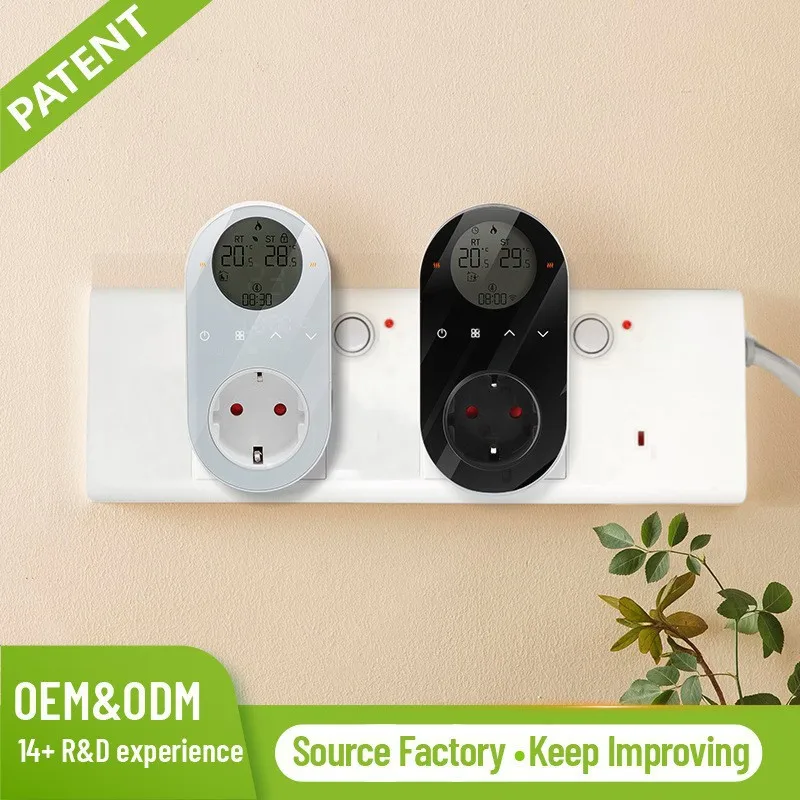 RSH Smart LCD Plug-In Thermostat HVAC Wireless Programmable Nest WiFi Android Operated Square Indoor Heating Energy Saving CE