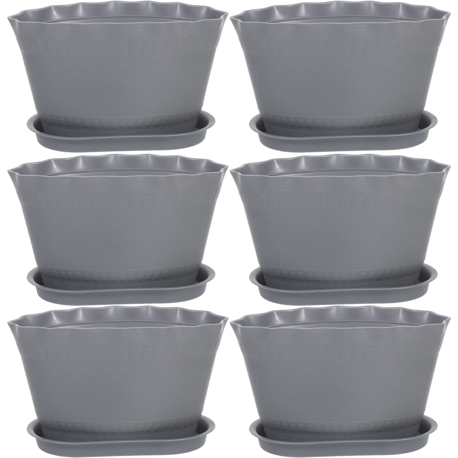 

6Pcs Plastic Flower Pots Saucers Drainage Holes Clean Neat Surfaces Ideal for Tabletops Balconies Mini Plastic Plant Pots