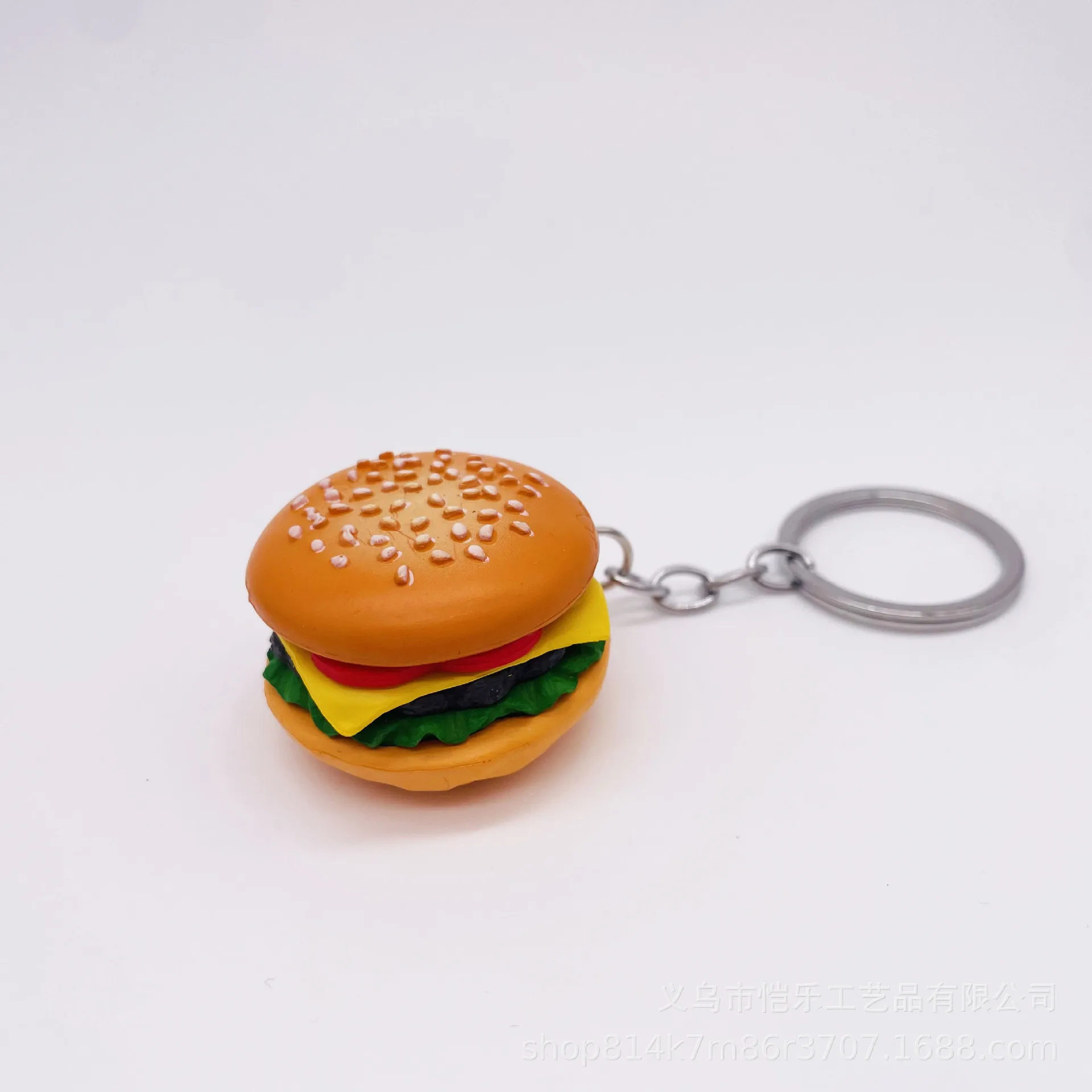 Portachiavi sandwich Food portachiavi Lovely Burger patatine fritte Pizza Hot Dog zaino ornamento Cartoon King Ring Holder per tutti i giorni