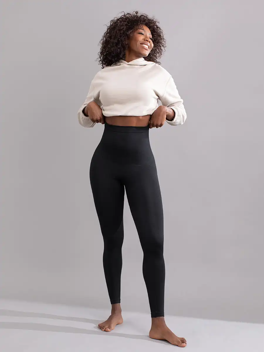 Frauen Hohe Taille Shaper Leggings Bauch Kontrolle Körper Abnehmen Control Shapewear Silikon Rutschfeste Hosen Taille Trainer