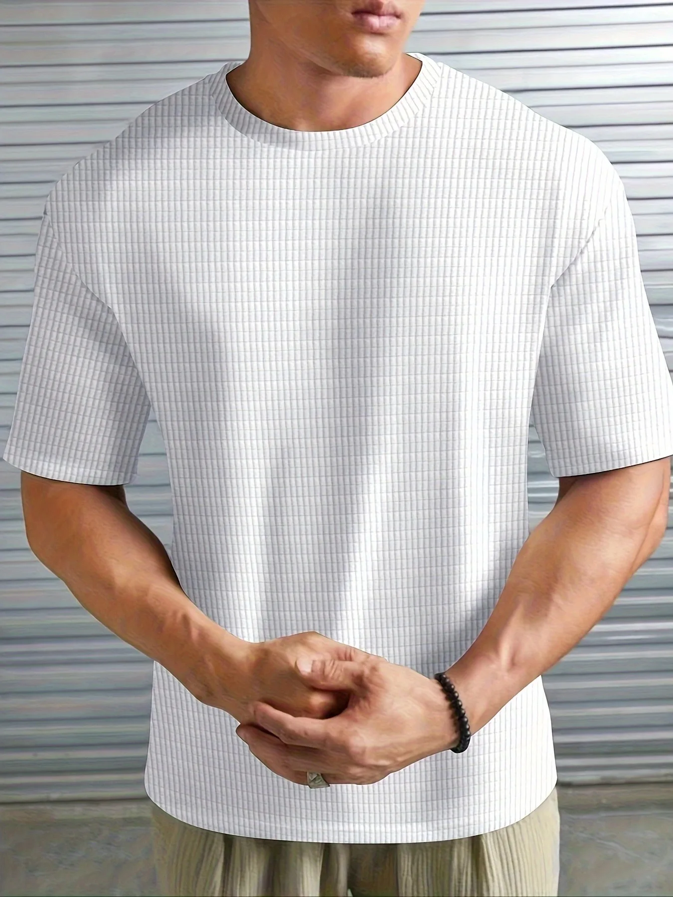 2024 Summer o Collar T-Shirt Men\'s Fashion Breathable Half Sleeve Top Solid Color Thin casual Cool Quick dry Short Sleeve T-Shir