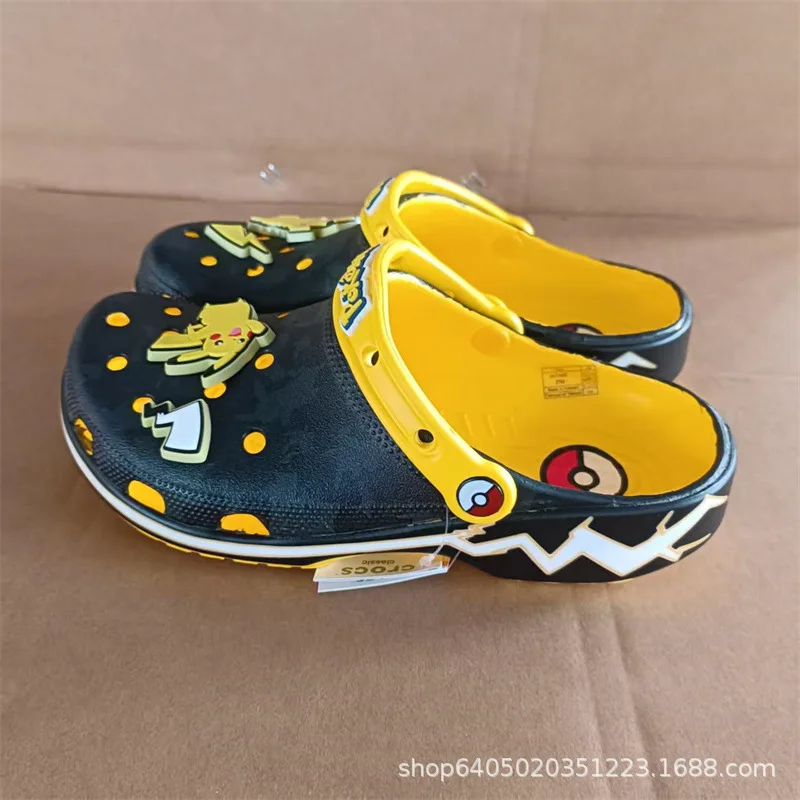 Modische schwarze Clogs-Sandalen mit Spinnennetz-Textur, rutschfest, lässige Slipper, leichte Outdoor-Strand-Gartenschuhe – Detail 6