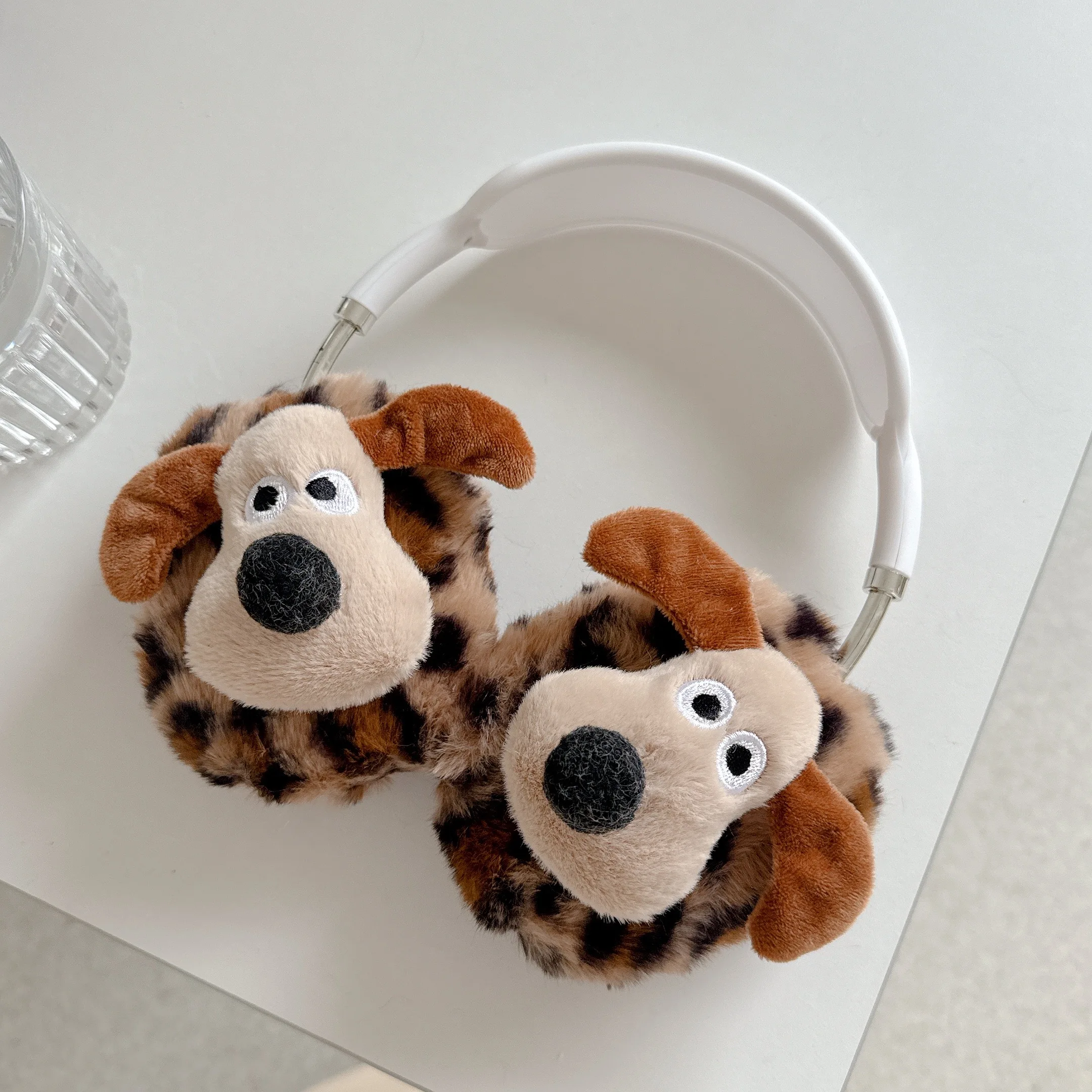 ل Airpods ماكس حقيبة سماعة الاذن أفخم لينة لطيف ثلاثية الأبعاد أفخم ماستر الكلب سماعة رأس بخاصية البلوتوث الفراء سماعة الملحقات الدفء غطاء