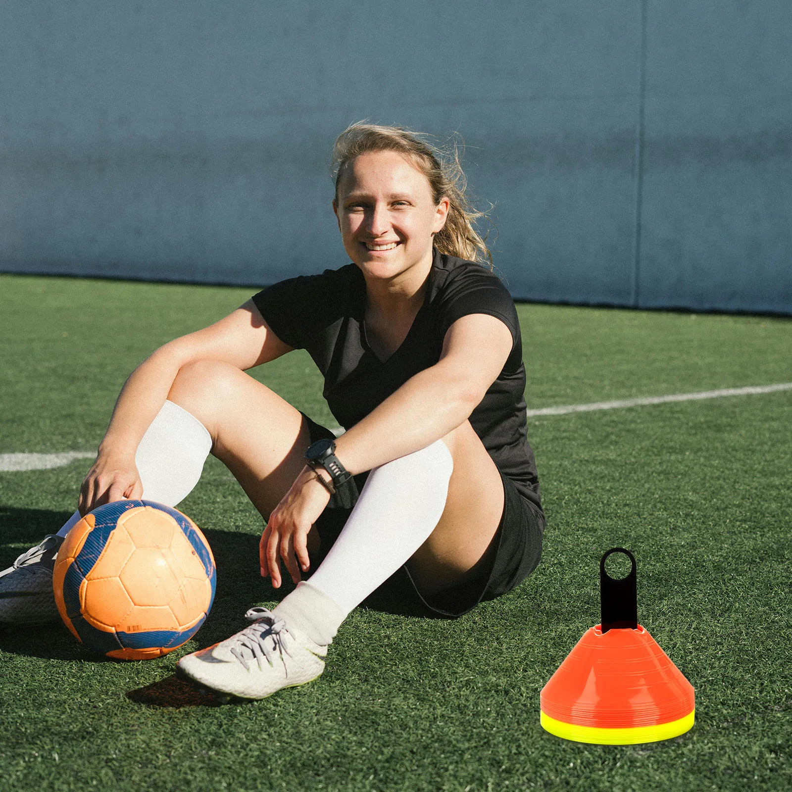 

8 Pcs Football Training Stand Equipment Sport Handstand Soccer Cone Black Holder Sports Cones Drill