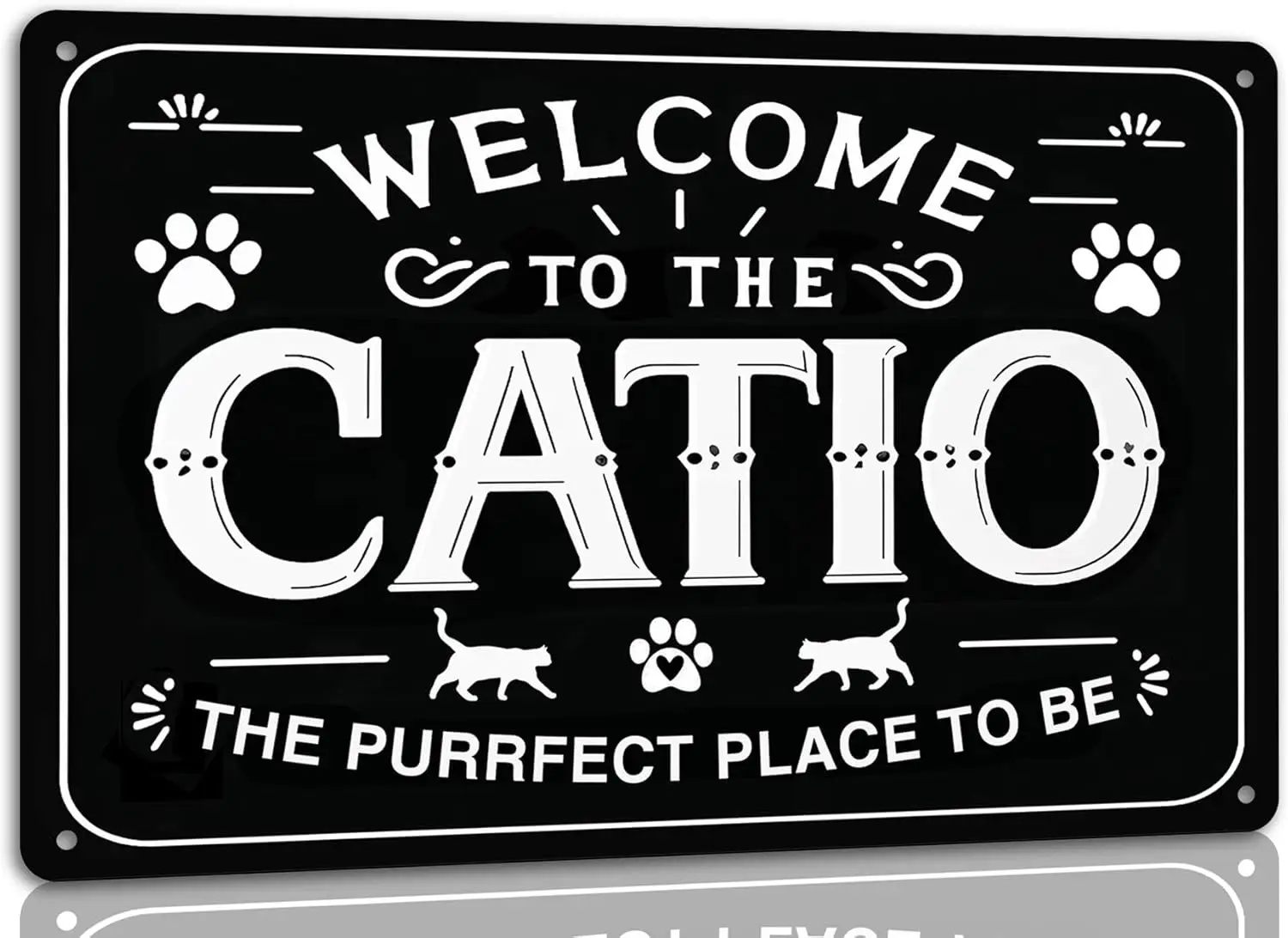 Welcome to the Cat Purrfect Place Be Metal Tin Sign Lover Owner Door Cattery Decoration
