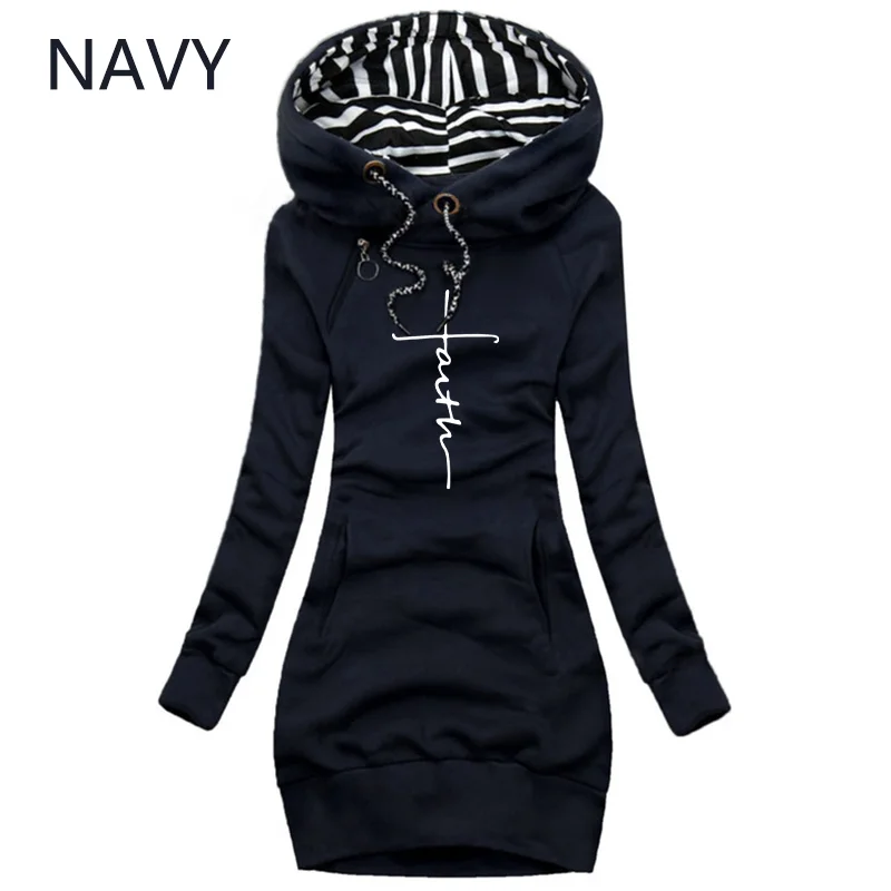 NEW Women\'s Autumn Dresses Fashion Long Sleeve Hoodie Dress Casual Female Outdoors Pullover Dress