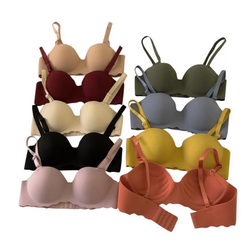 Small Breast Push up Underwear Girls\' Korean-Style Summer Bra Wireless Thin Sexy Girl Bra Anti-Sagging Seamless