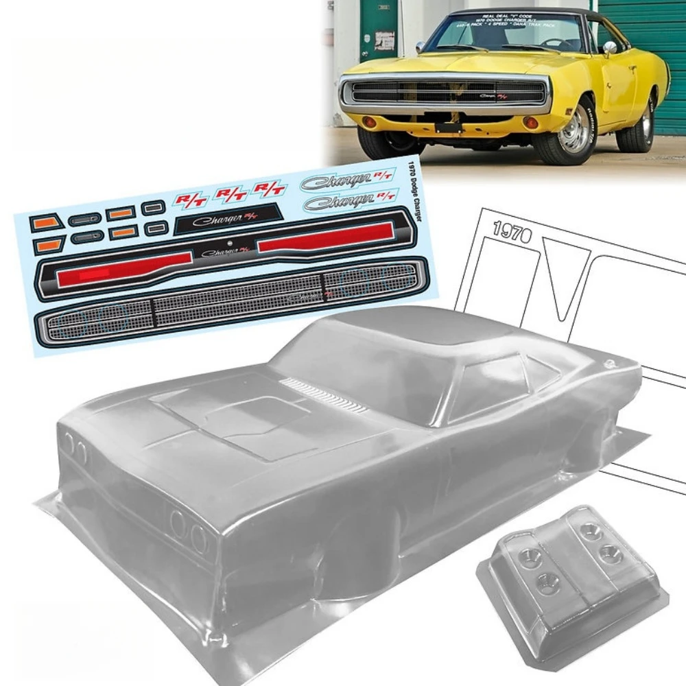 Scale 1/10 Dodge Charger 1970 Lexan body sets for RC Drift Chassis 255-260mm Wheelbase Tamiya TT01 TT02 Kyosho fazer mk2 Yokomo