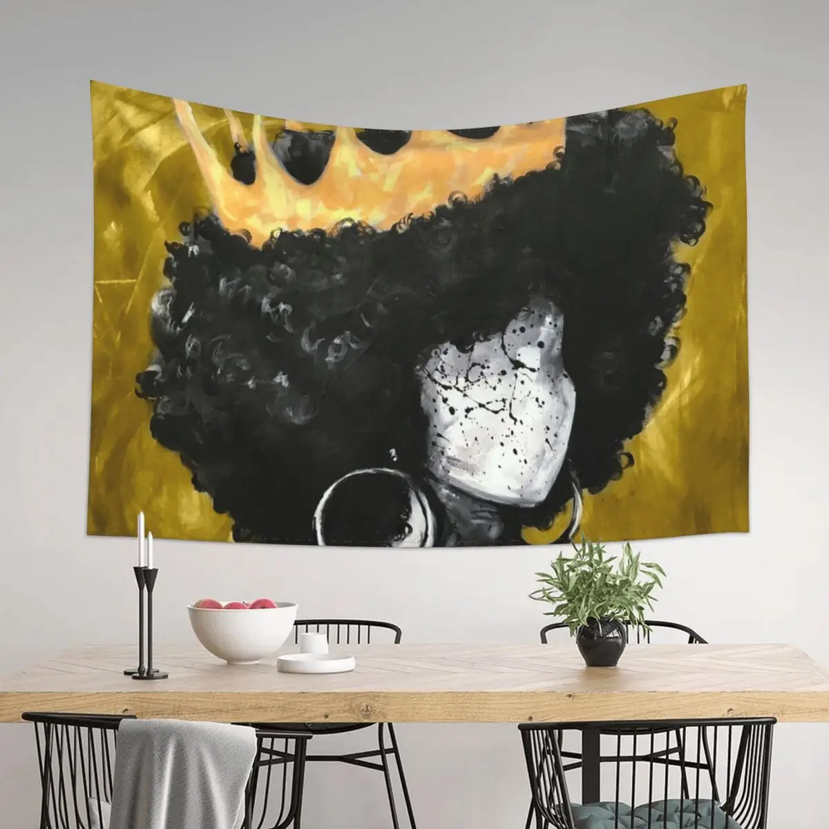 

Naturally Queen II GOLD Tapestry House Decorations Room Decoration Korean Style Room Decor Tapestry
