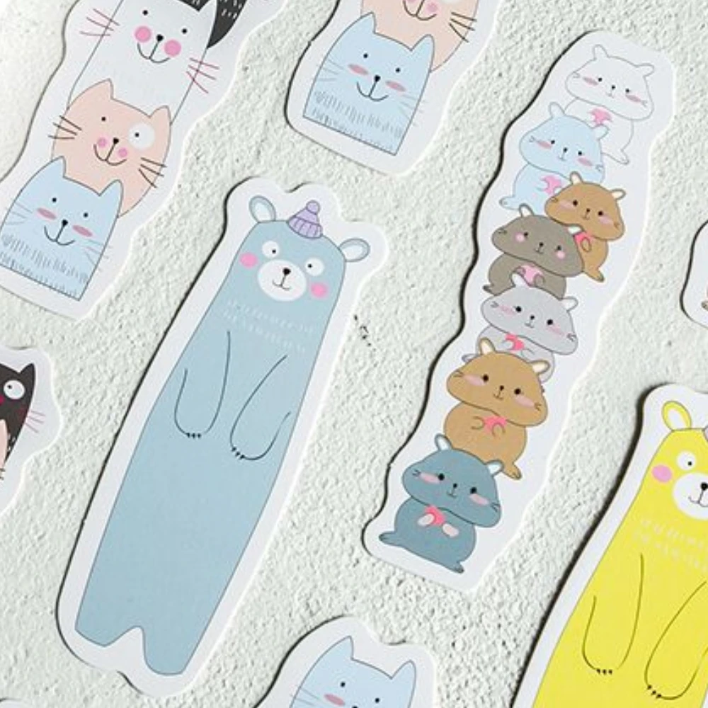 30 sheets/set Cute Animals Bookmarks Cartoon Creative Bookmark Kawaii Stationery Student Reading Accessories Book Lover Gifts