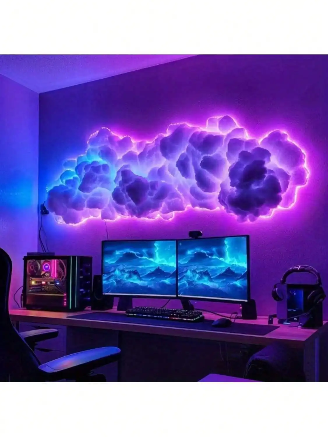 1Pc 3D Thundercloud LED Wall Light – Creative Color Atmosphere Night Light