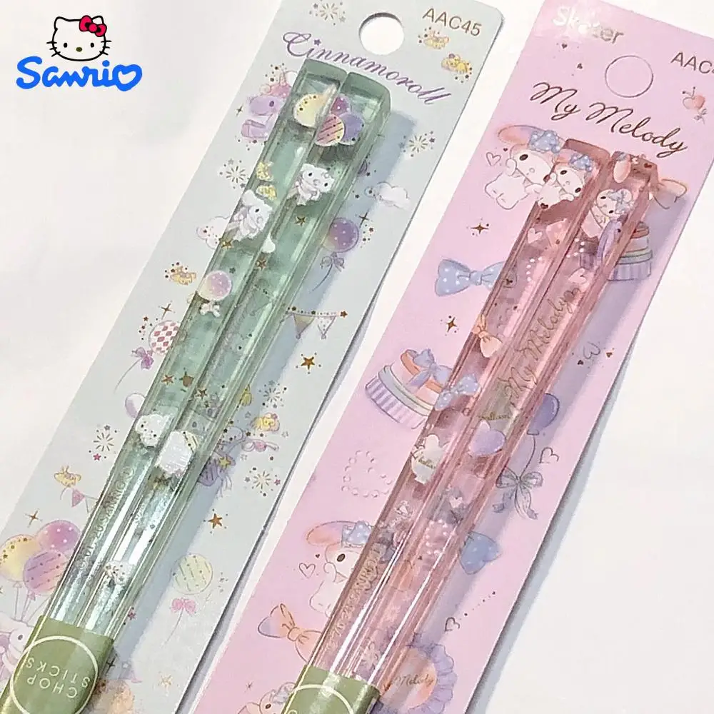 

Sanrio Kawaii Chopsticks Cinnamoroll My Melody Cartoon Anime Student Cute Non-Slip Transparent Sterilizable Portable Toys Gifts