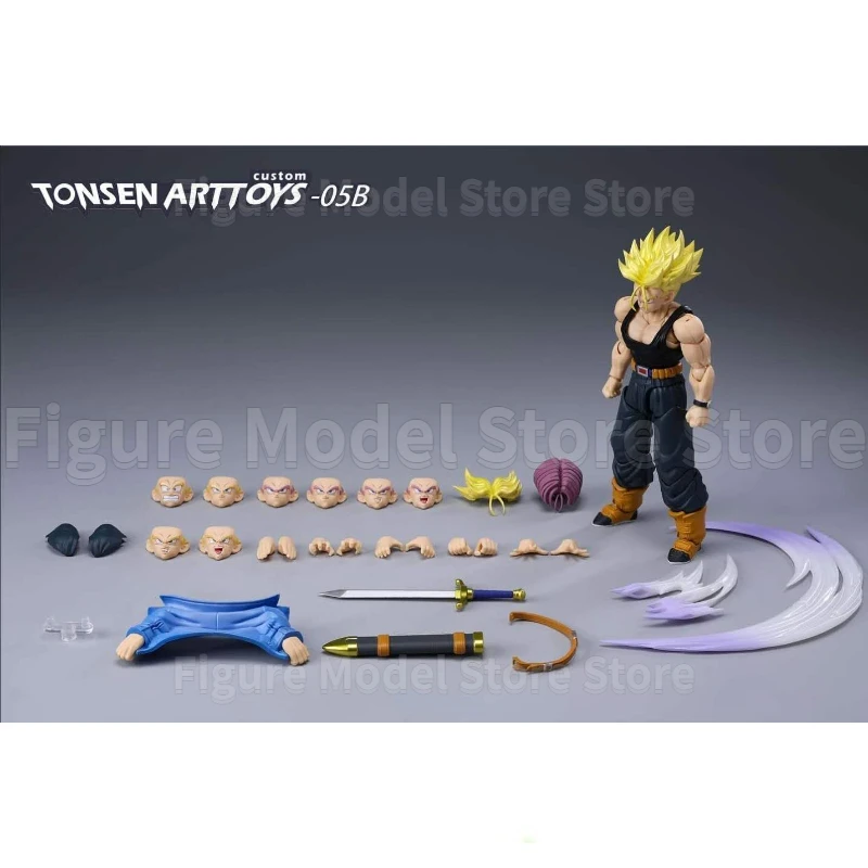 Tonsenarttoys-ドラゴンボールのアクションフィギュア,shf future trunks,super saiyan ssj ssj2,majin buu,子供のBuutenksアクセサリー,アニメのおもちゃ