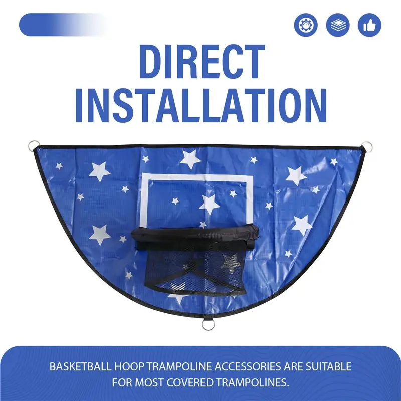 NALFI-Trampoline Basketball Hoop Trampoline Basketball Frame Trampoline Basketball Hoop Set Blue