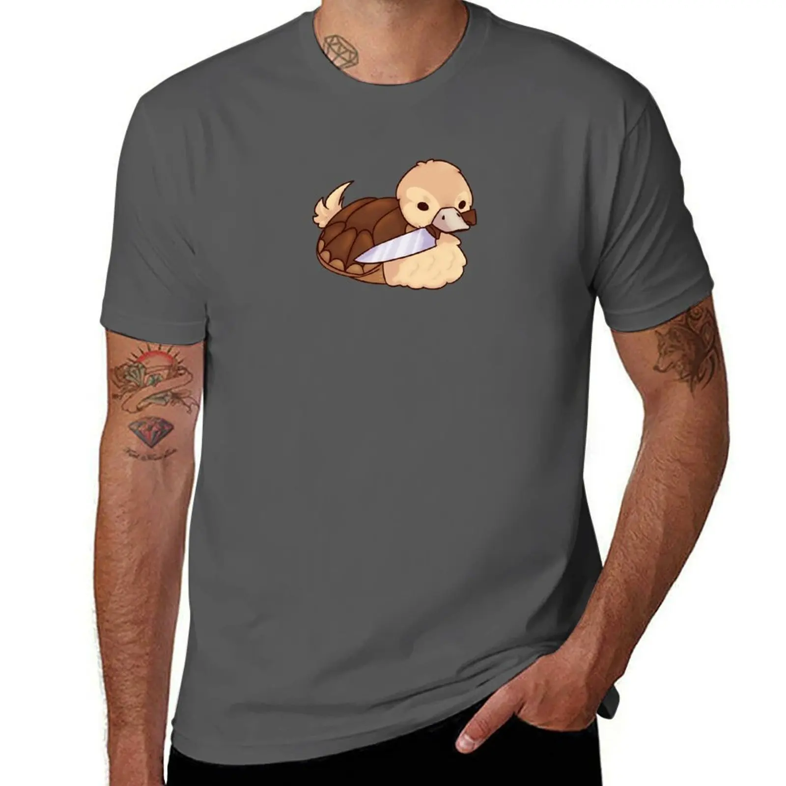 

ATLA Turtle Duck with Knife T-Shirt oversized sports fans cotton graphic tees Men's t-shirts