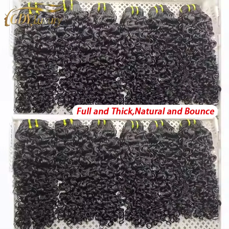 Burmese Curly Raw Virgin Hair Bundles Thick 100% Unprocessed Human Hair Extensions Vietnamese Wavy Bouncy Double Weft Full Head