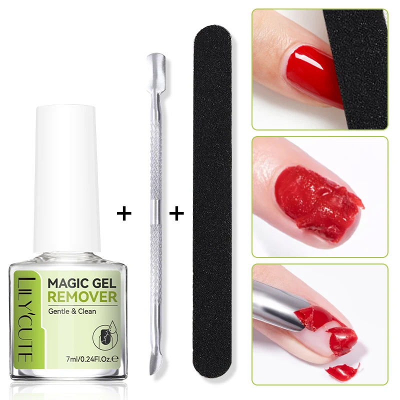 LILYCUTE 2 stks/set Gel Nagellak Remover Voor Nagels in 3-5 Minuten Gemakkelijk Snel Verwijdert Semi permanente Losweken UV Gel Burst