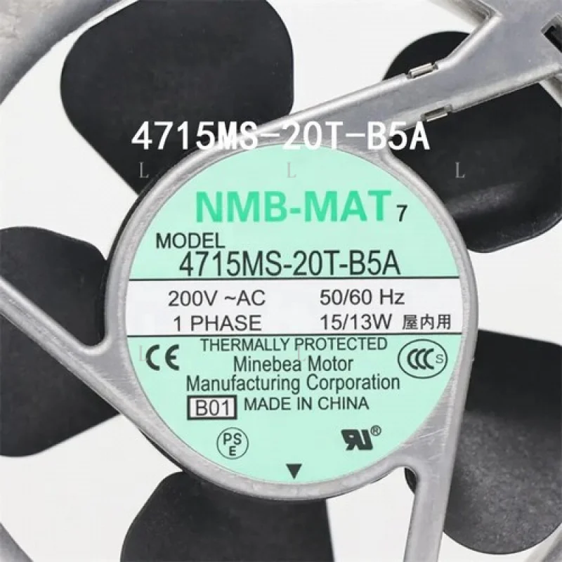 

L for NMB-MAT Durable Industrial Server Fan 4715MS-20T-B5A 120*120*38mm 200VAC 15/13W