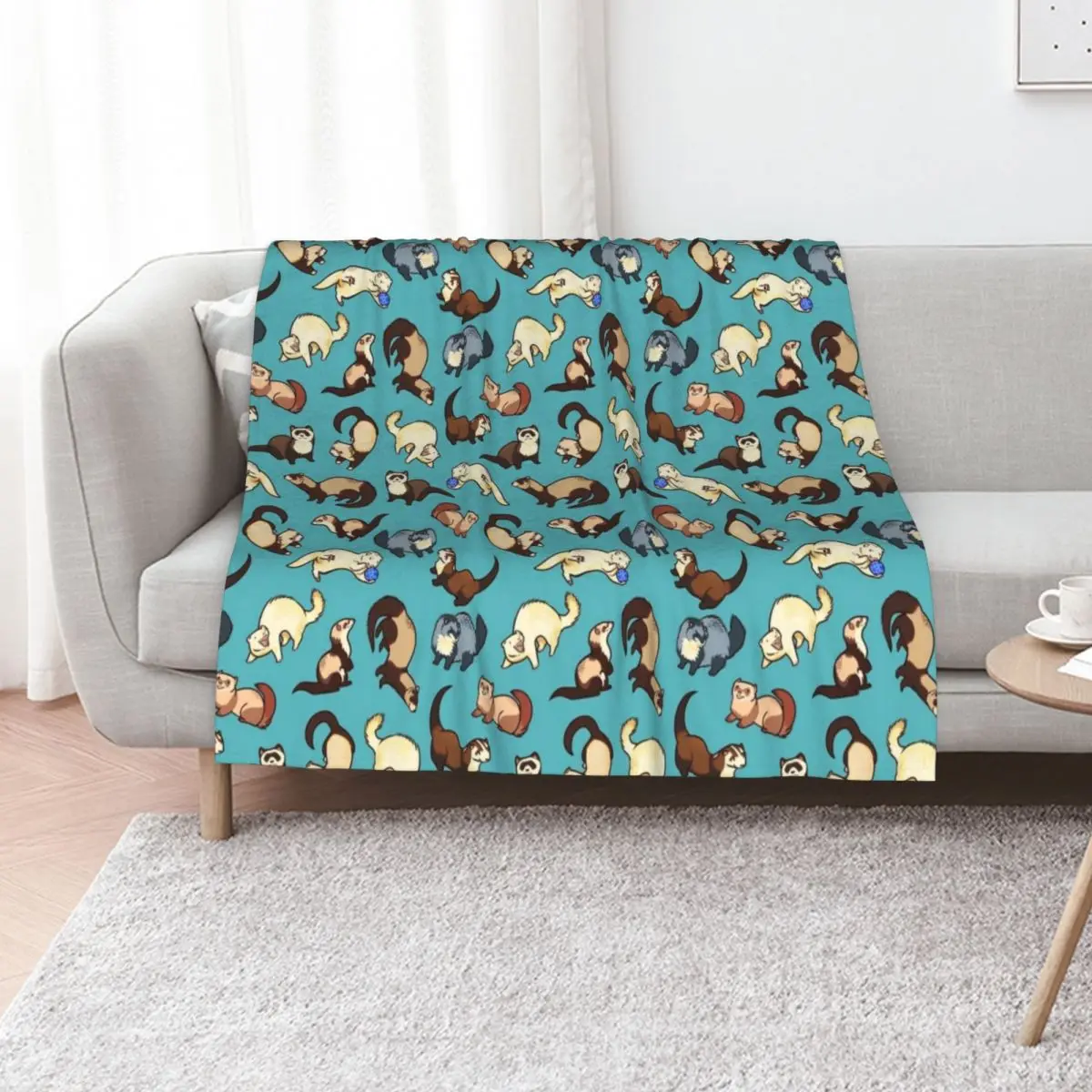 cat snakes in blue Throw Blanket Luxury Brand Soft Plush Plaid Blankets For Bed Cute Plaid Quilt anime Blankets