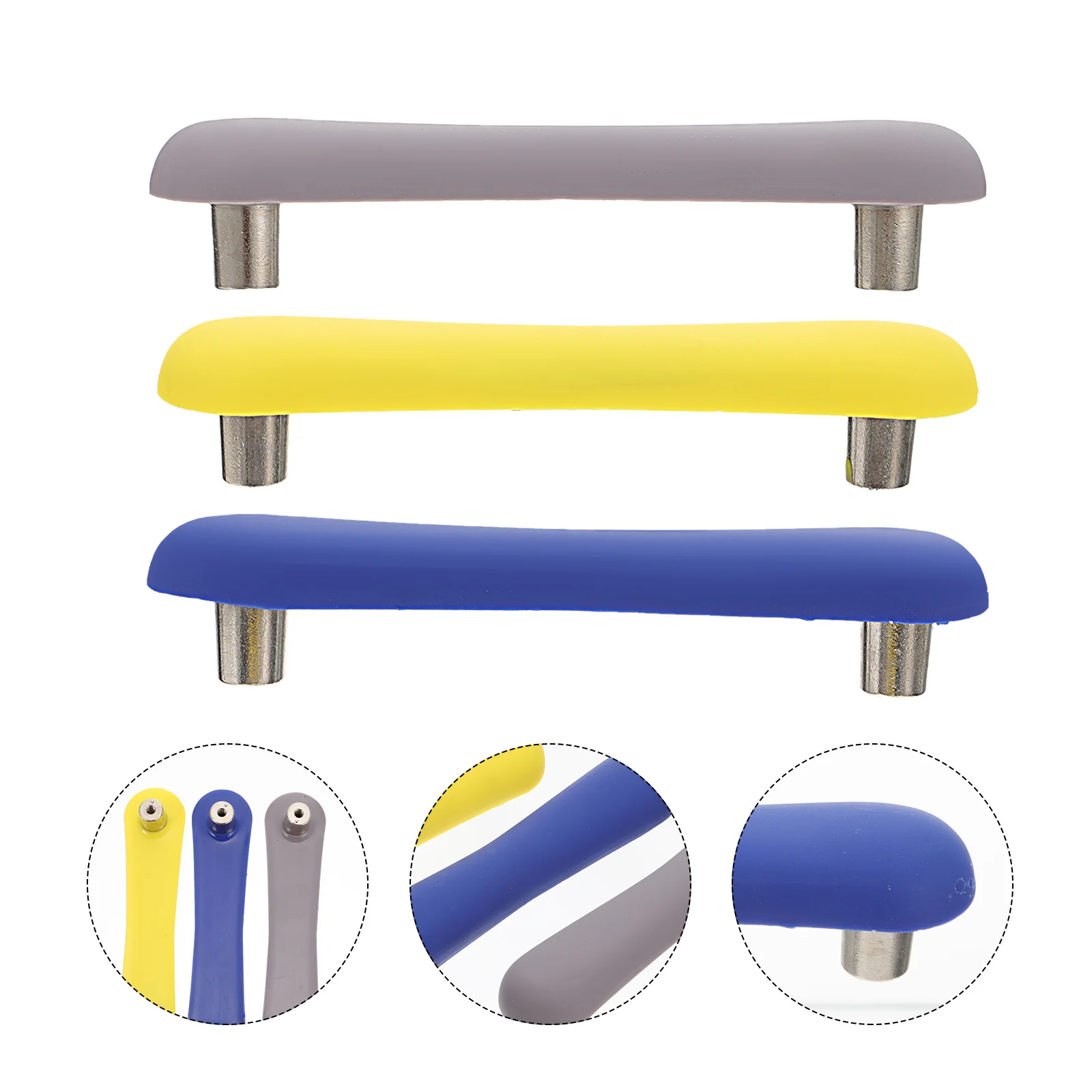 3 個ロングバープルハンドルモダングレーブルーイエローキャビネットドアノブ引き出しプルハンドルクリエイティブ食器棚ワードローブ家具
