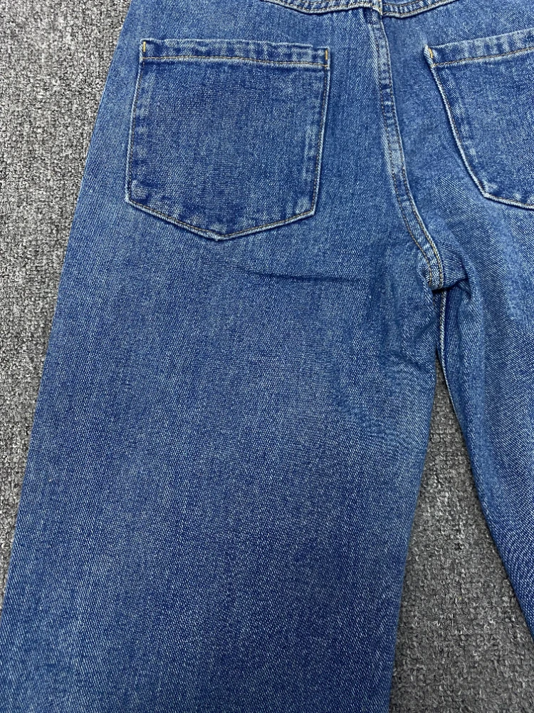 2024 High Street Casual Straight Denim Pant Trousers for Women Sexy Vintage Blue Jean Pants Women Bottoms High Quality Trousers