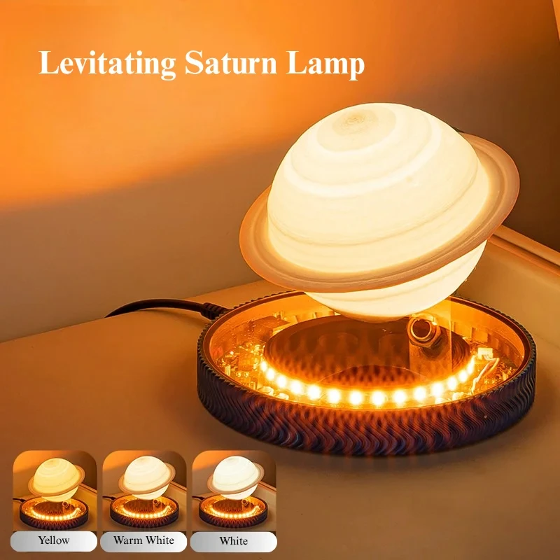 3D Levitating Saturn Lamp Floating Planet Lamp Magnetic Levitation Desk Light with Luminous Base Unique Home Decor For Office Gi