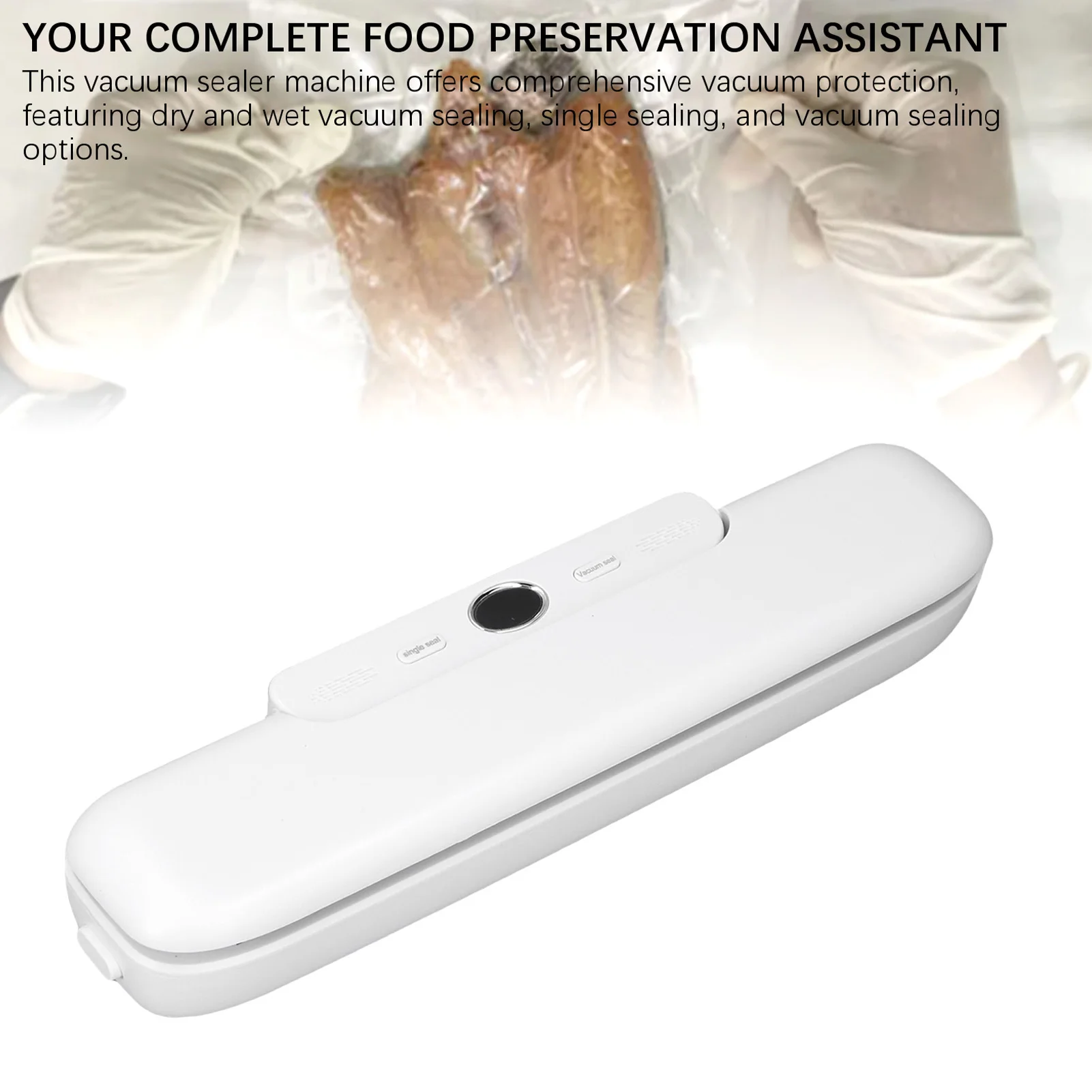 Автоматическая вакуумная упаковка для консервирования продуктов, компактная машина для домашнего использования, запечатывание закусок, свежесть