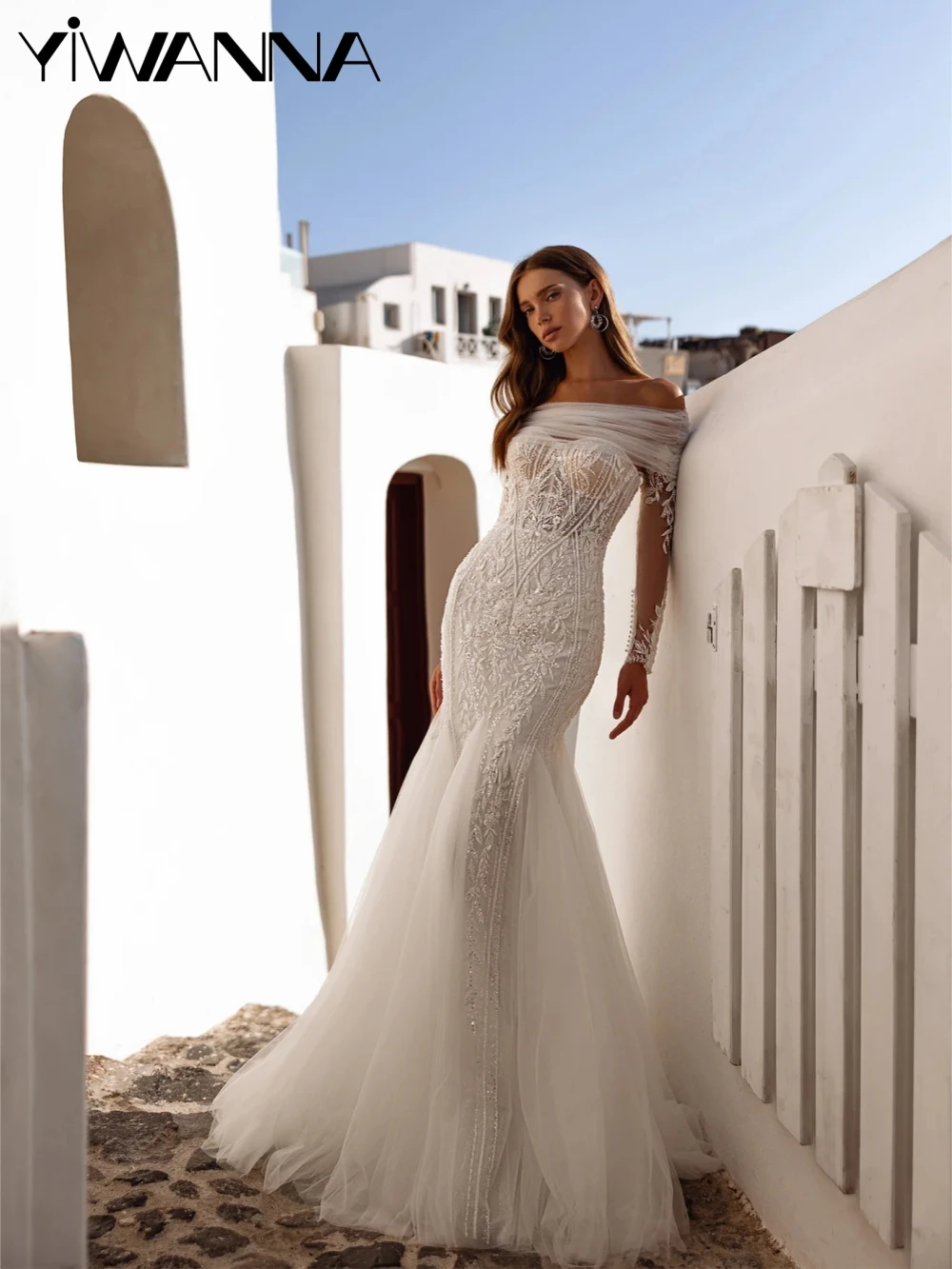 

Dreamy Beaded Appliques Wedding Dress With Detachable Train Sweetheart Neck Bridal Gown Customized Mermaid Dresses For Bride