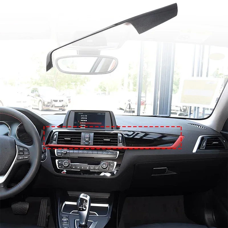 1Pcs Real carbon fiber For BMW 1 2 Series F20 F21 F22 F23 2012-2019 car center console decorative panel car interior accessories view 2