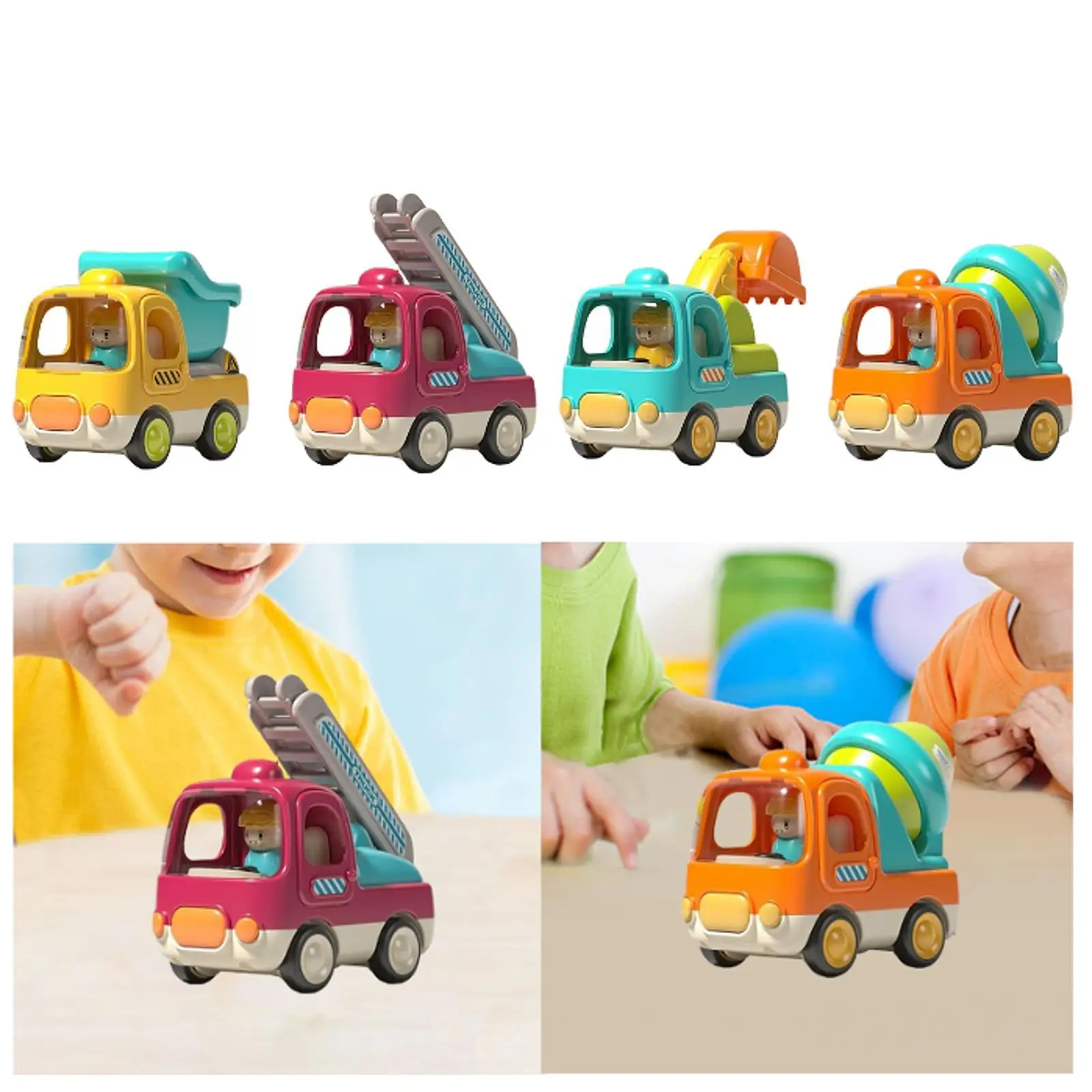 

Push and Go Car Small Friction Powered Truck for 1-3 Year Old Kids Children